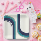 レトロレインボーアーチ卒業パーティー ペーパープレート (パーティー)