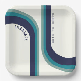 レトロレインボーアーチ卒業パーティー ペーパープレート