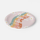 レトロレインボーイレブンはヴィベデイジー11誕生日 ペーパープレート (アングル)