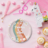 レトロレインボーイヴェンザヴィベデイジー12誕生日 ペーパープレート (パーティー)