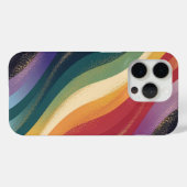 レトロレインボーウェーブズウィズゴールデンアクセント Case-Mate iPhoneケース (裏面 (横))