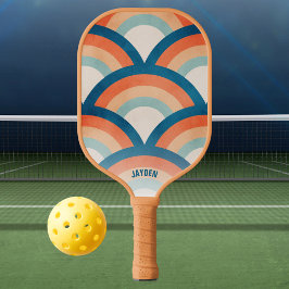 レトロレインボーカスタム文字ピックボールパドル ピックルボールラケット
