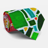 レトロレインボーカラーホイールチャート抽象芸術アート ネクタイ (ロール)