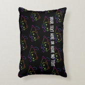 レトロレインボーキャットかわいいアニマルマジカルキットン アクセントクッション (正面(垂直))