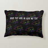 レトロレインボーキャットかわいいアニマルマジカルキットン アクセントクッション (裏面)