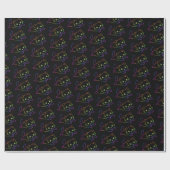 レトロレインボーキャットかわいいアニマルマジカルキットン ラッピングペーパー (フラット)