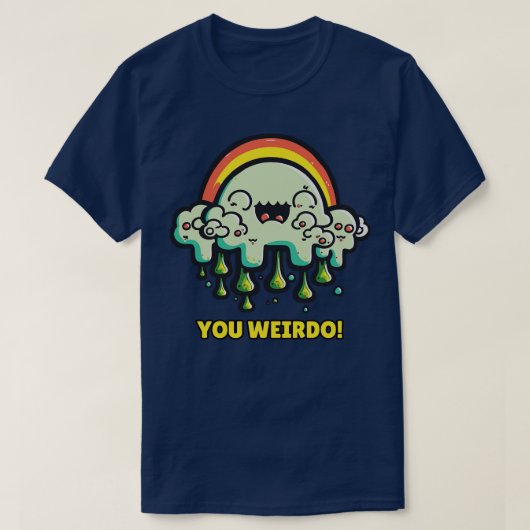 レトロレインボークラウドワイルド Tシャツ (デザイン正面)
