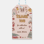 レトロレインボークリスマスグルーヴィ誕生日ギフトラベル ギフトタグ (裏面)