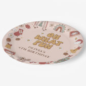 レトロレインボーグルービークリスマスバースデーパーティー ペーパープレート (アングル)