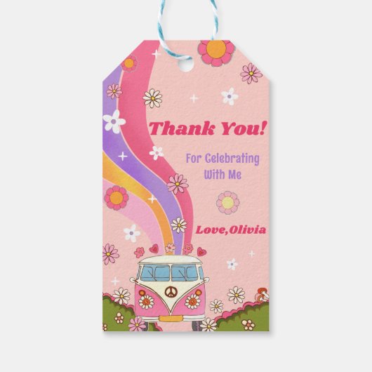 レトロレインボーグルービーサンキューギフトラベル ギフトタグ (裏面)