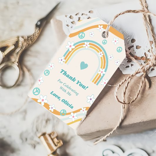 レトロレインボーグルービーサンキューギフト ギフトタグ