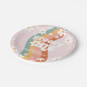 レトロレインボーグルーヴィワンデイジー ペーパープレート (アングル)