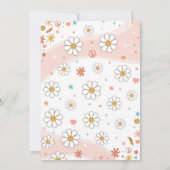 レトロレインボーグルーヴィワン1歳の誕生日招待状 招待状 (裏面)