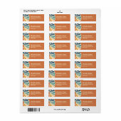 レトロレインボーグルーヴィーベビーシャワー差出人住所ラ ラベル (フルシート)