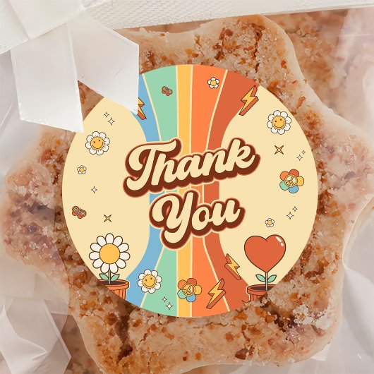 レトロレインボーグルーヴィー6thバースデーパーティー ラウンドシール