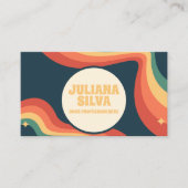 レトロレインボーコーナーとQR名刺 名刺 (正面)