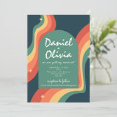 レトロレインボーコーナーQR 結婚s 招待状 (スタンド正面)