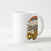 レトロレインボーコーヒーディライト ジャンボコーヒーマグカップ (正面右)