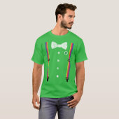 レトロレインボーサスペンダーレプレシャンSt patricks day Tシャツ (正面フル)