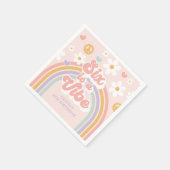 レトロレインボーシックスはヴィベ6誕生日 スタンダードカクテルナプキン (角)