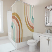 レトロレインボーシャワーカーテン シャワーカーテン (インサイチュ)