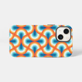 レトロレインボージオメトリックパターン iPhoneケース (裏面横)