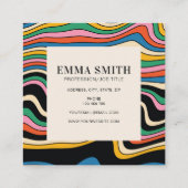 レトロレインボーストライプズ スクエア名刺 (裏面)