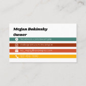 レトロレインボーストライプビジネスカード 名刺 (裏面)