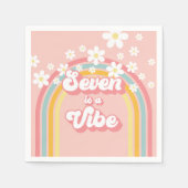 レトロレインボーセブンはヴィーベグルーヴィー7誕生日 スタンダードカクテルナプキン (正面)