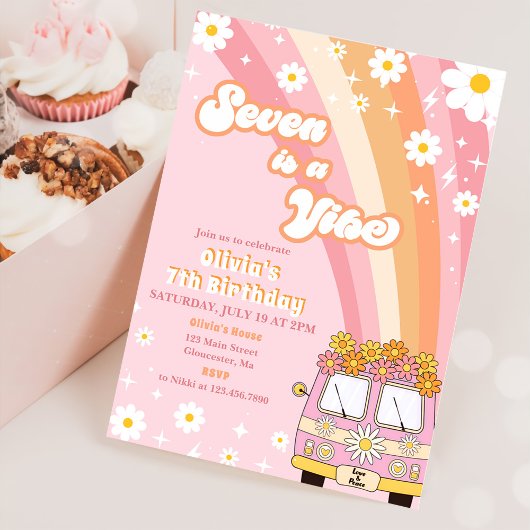 レトロレインボーセブンはヴィーベグルーヴィー7誕生日 招待状
