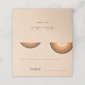 レトロレインボーセブンタイポグラフィクリームベージュ70s プレイスカード (外部開封)