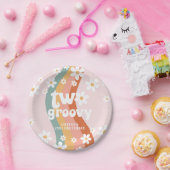 レトロレインボーツーグルーヴィデイジー ペーパープレート (パーティー)