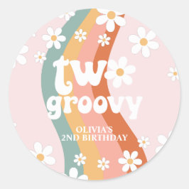 レトロレインボーツーグルーヴィデイジー ラウンドシール