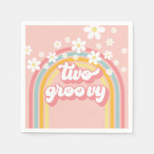 レトロレインボーツーグルーヴィー第2誕生日 スタンダードカクテルナプキン (正面)