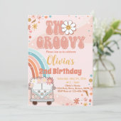 レトロレインボーツーグルーヴィー2nd誕生日招待状 招待状 (スタンド正面)