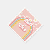 レトロレインボーテンはVibe Groovy 10誕生日 スタンダードカクテルナプキン (角)