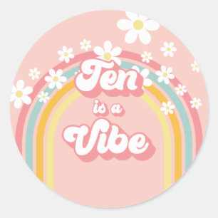 レトロレインボーテンはVibe Groovy 10誕生日 ラウンドシール