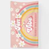 レトロレインボーテンはVibe Groovy 10誕生日 横断幕 (縦)