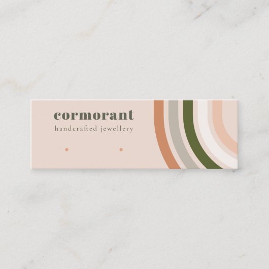 レトロレインボーデザートシックスタッドイヤリングディスプレイ スキニー名刺 (正面)