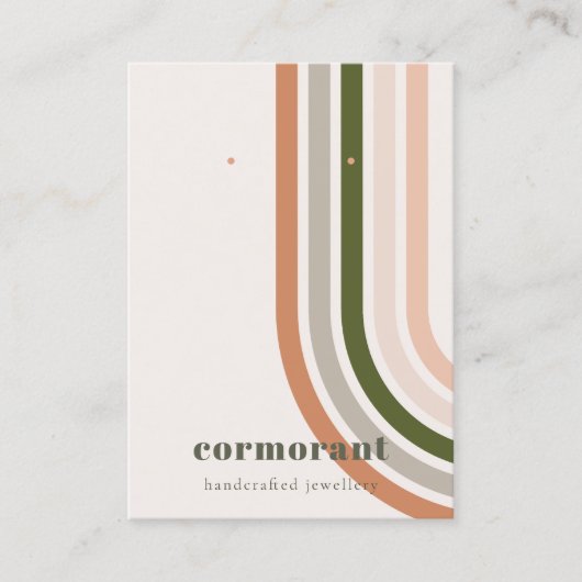 レトロレインボーデザートシックスタッドイヤリングディスプレイ 名刺 (正面)