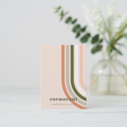 レトロレインボーデザートシック空白のジュエリーディスプレイ 名刺 (スタンド正面)