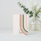 レトロレインボーデザートロゴロゴヘアクリップディスプレイ 名刺 (スタンド正面)