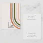 レトロレインボーデザートロゴロゴヘアクリップディスプレイ 名刺 (正面/裏面)