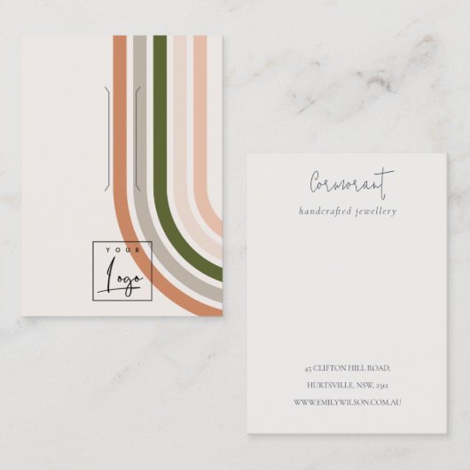 レトロレインボーデザートロゴロゴヘアクリップディスプレイ 名刺 (正面/裏面)