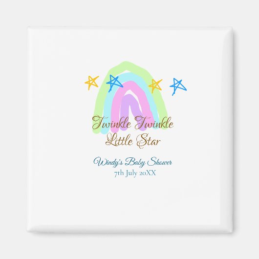 レトロレインボートゥインクルトゥインクルリトルスターベビーsh マグネット (正面)