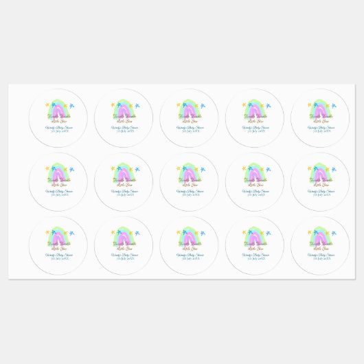 レトロレインボートゥインクルトゥインクルリトルスターベビーsh ラベル (シート)