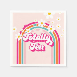 レトロレインボートータル10誕生日 スタンダードカクテルナプキン