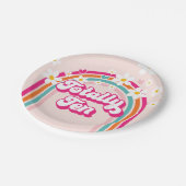 レトロレインボートータル10誕生日 ペーパープレート (アングル)