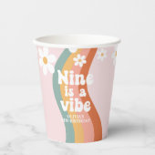 レトロレインボーナインはヴィベデイジー9位誕生日 紙コップ (正面)