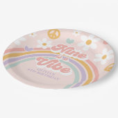 レトロレインボーナインはヴィベ9誕生日 ペーパープレート (アングル)